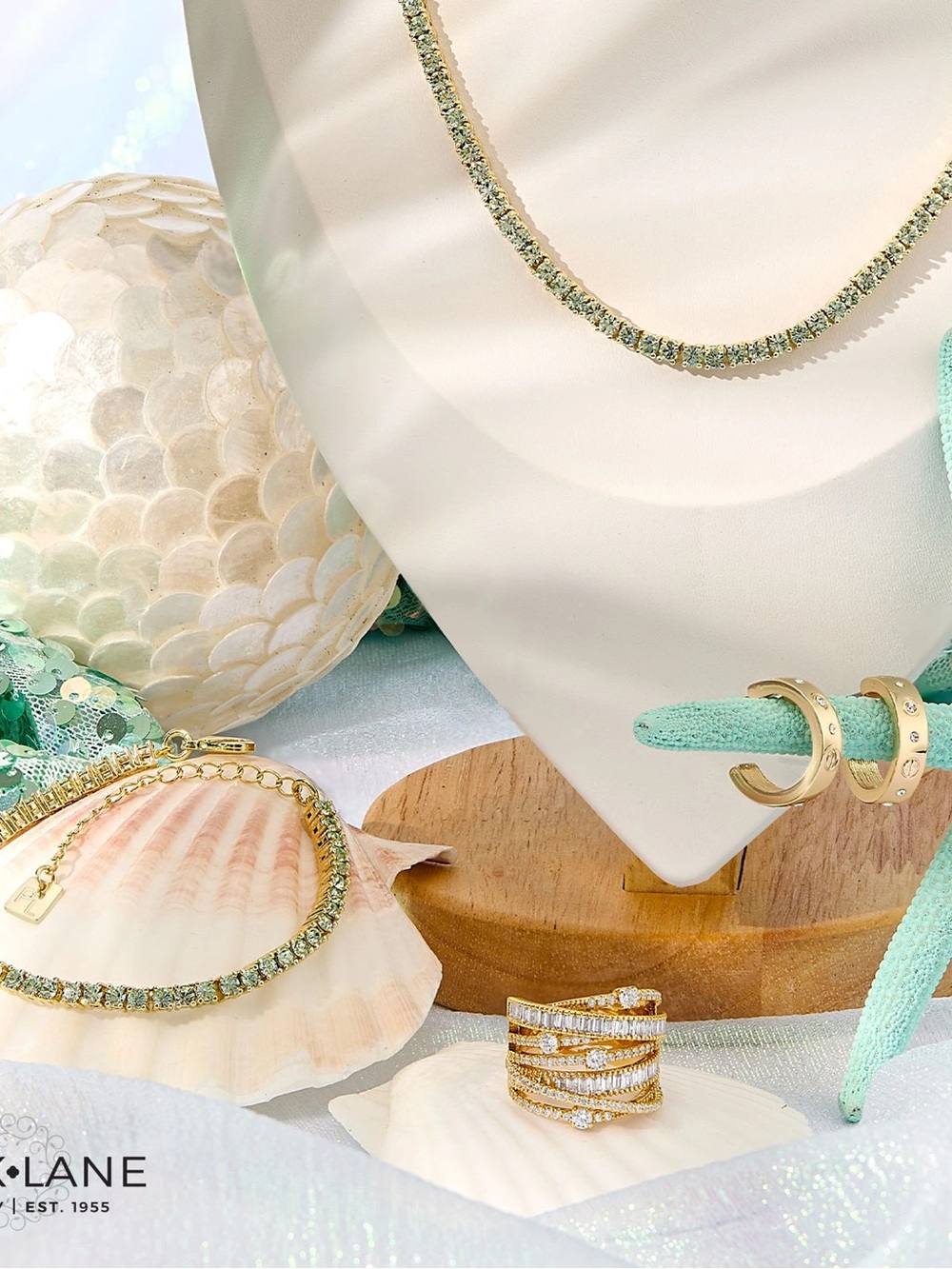 Park Lane SEAFOAM Micro Impression Bracelet, Light Green Crystal CZs, 7”+2”, NWT - Picture 4 of 10